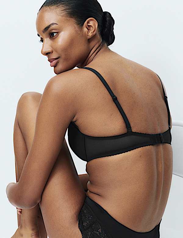 Lace Trim Wired Demi Cup Bra A-E - JO