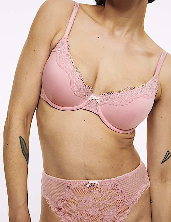 Jasmine Lace Wired Demi Cup Bra A-E - GR