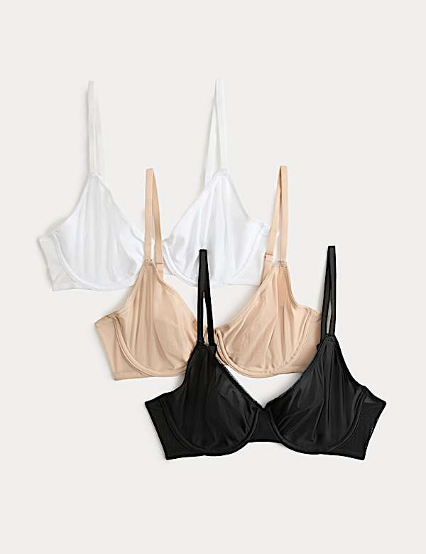 3 Pack Wired Full Cup Bras (A-E)