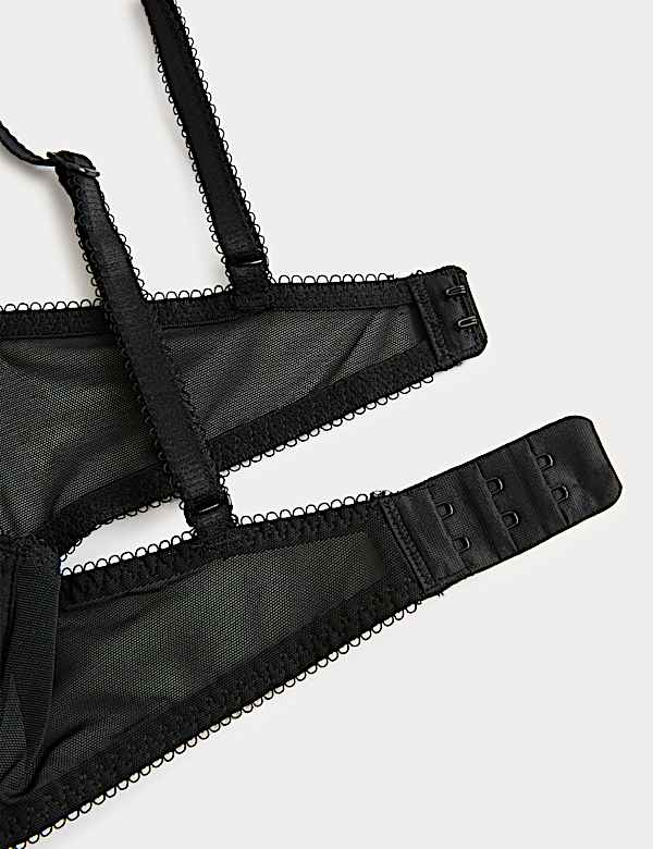 Jasmine Lace Sheer Wired Demi Cup Bra (A-E)