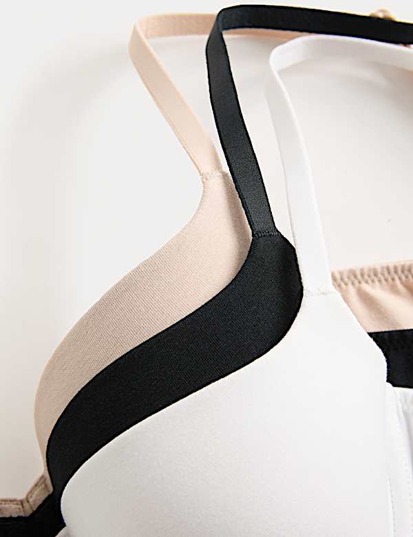 3pk Cotton Rich Wired Balcony Bras (A-E)