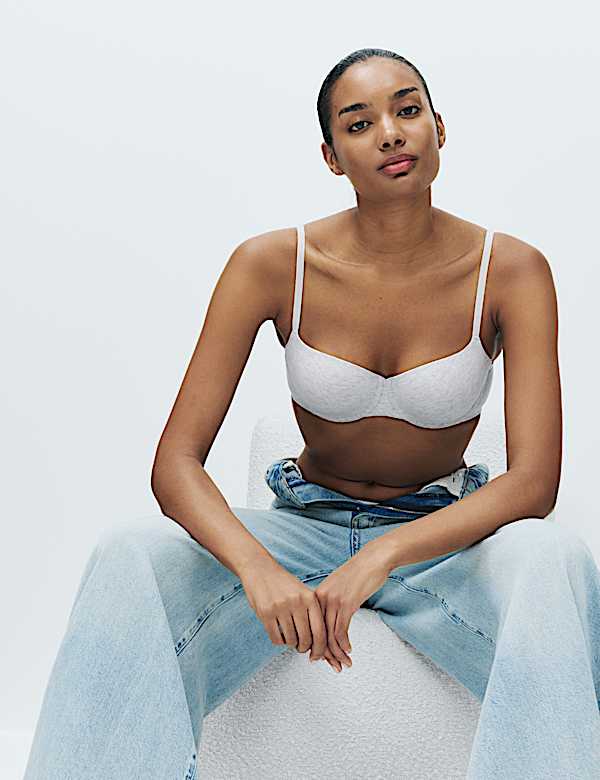 3pk Cotton Rich Wired Balcony Bras (A-E) - US