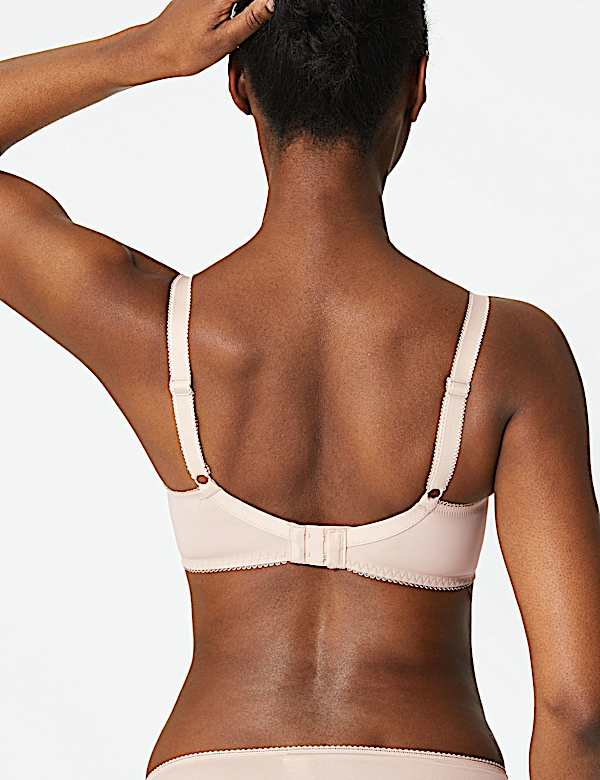 Jacquard & Lace Non-Padded Full Cup Bra A-D