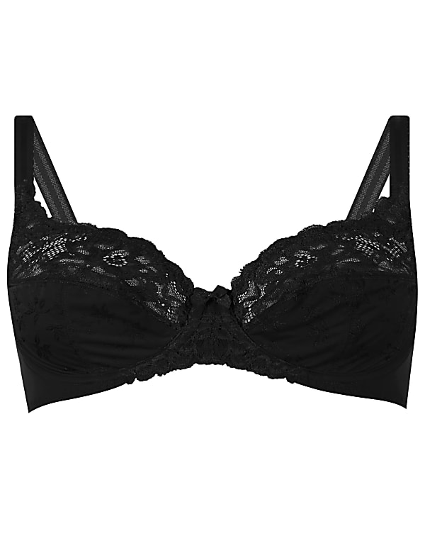 Jacquard & Lace Non-Padded Full Cup Bra A-D