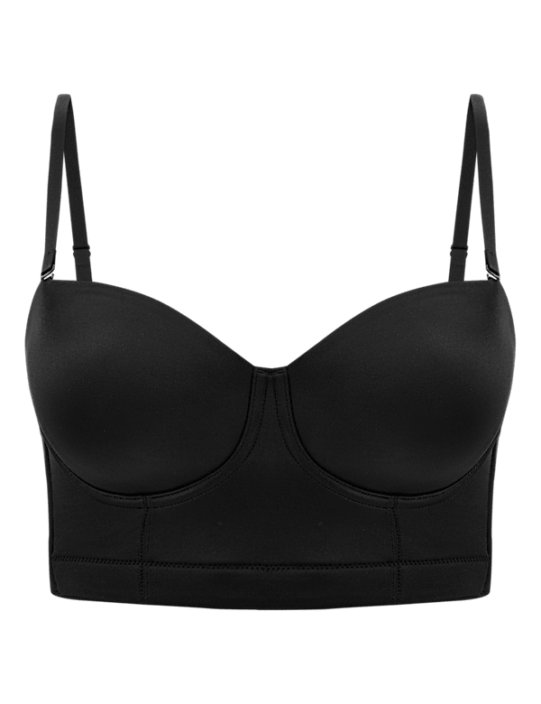 Longline Low Back Padded Strapless Bra A-DD
