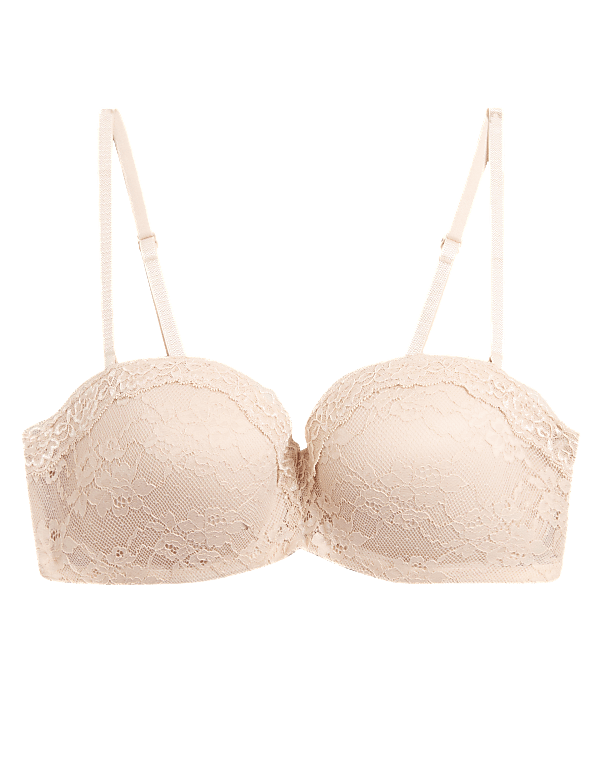 Lace Padded Bandeau Strapless Bra A-E