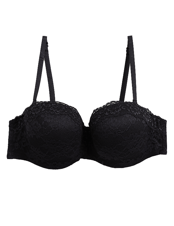 Lace Padded Bandeau Strapless Bra A-E