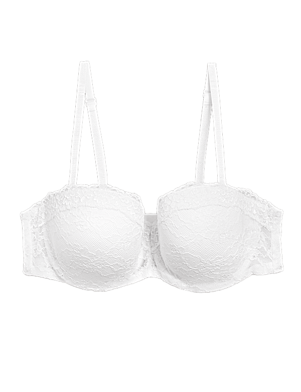 Lace Padded Bandeau Strapless Bra A-E