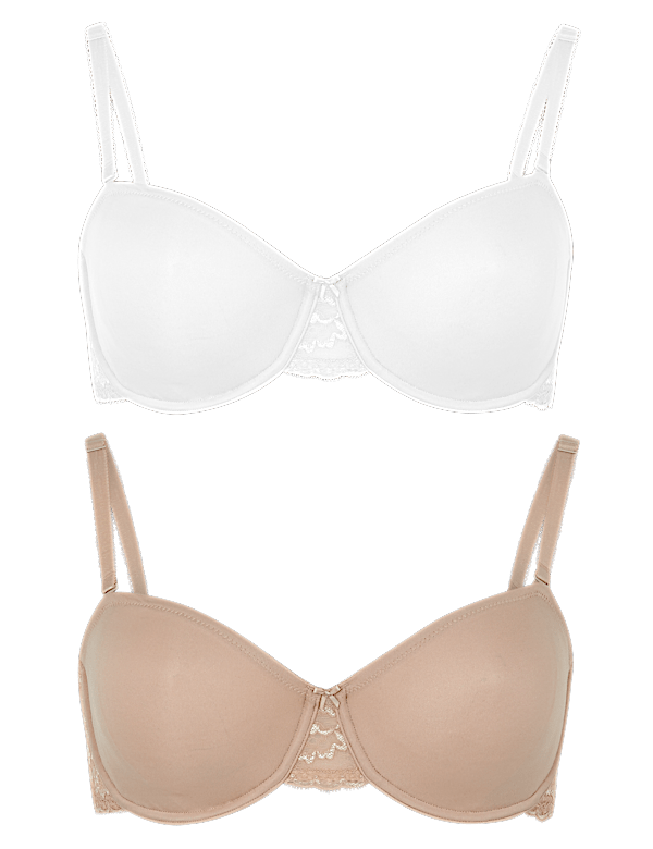 2pk Non-Padded Strapless Bras A-D