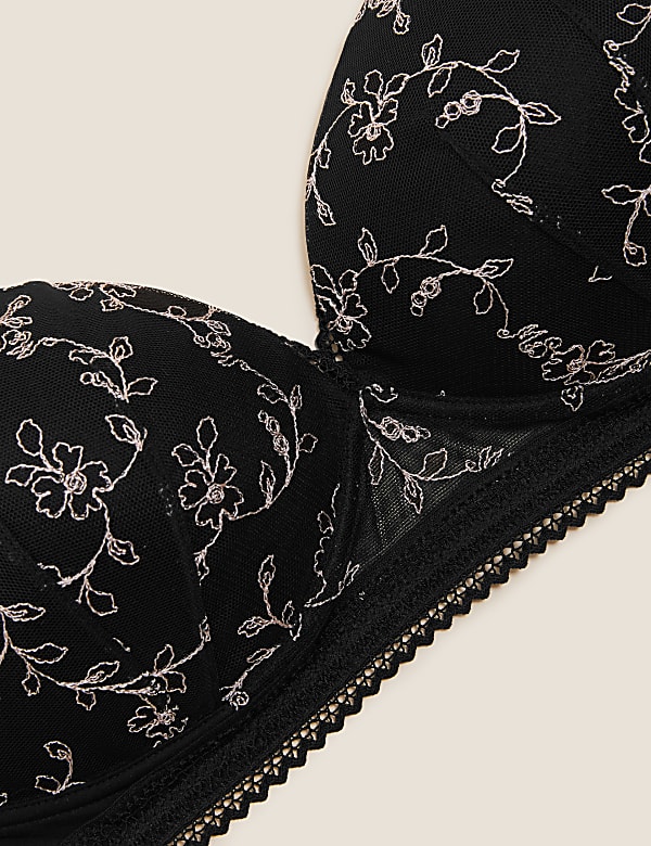 Archive Embroidery Non Wired Plunge Bra A-E