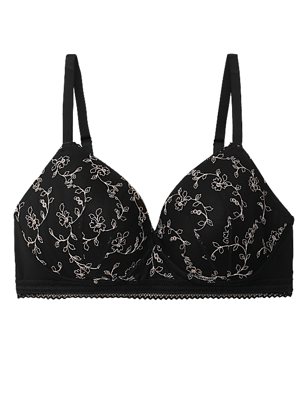 Archive Embroidery Non Wired Plunge Bra A-E