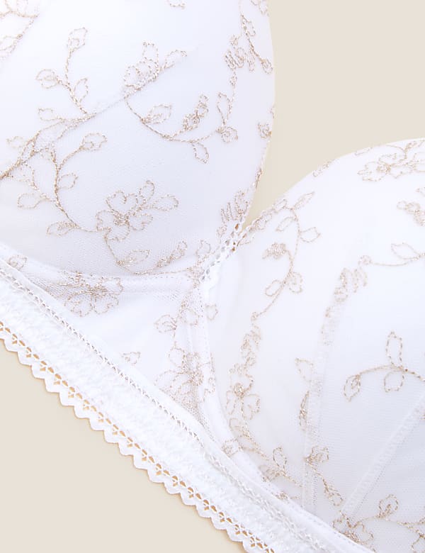 Archive Embroidery Non Wired Plunge Bra A-E