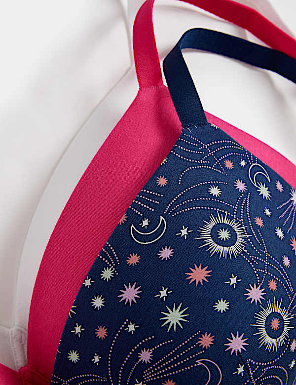 3pk Cotton Rich Non Wired T-Shirt Bras (A-E)