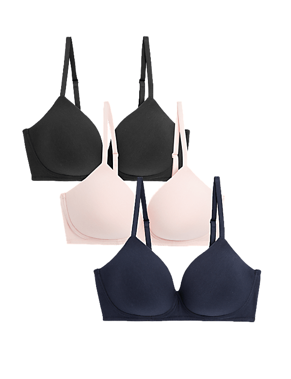 3pk Non Wired T-Shirt Bras A-E