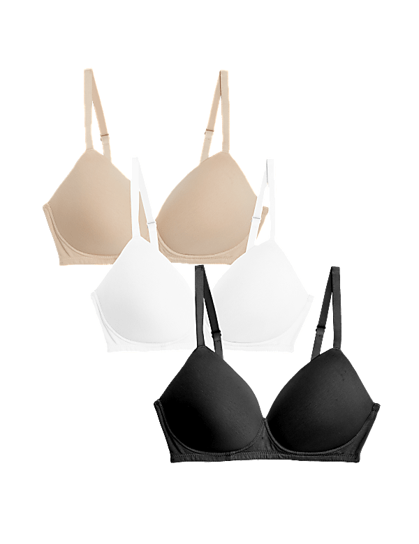 3pk Non Wired T-Shirt Bras A-E