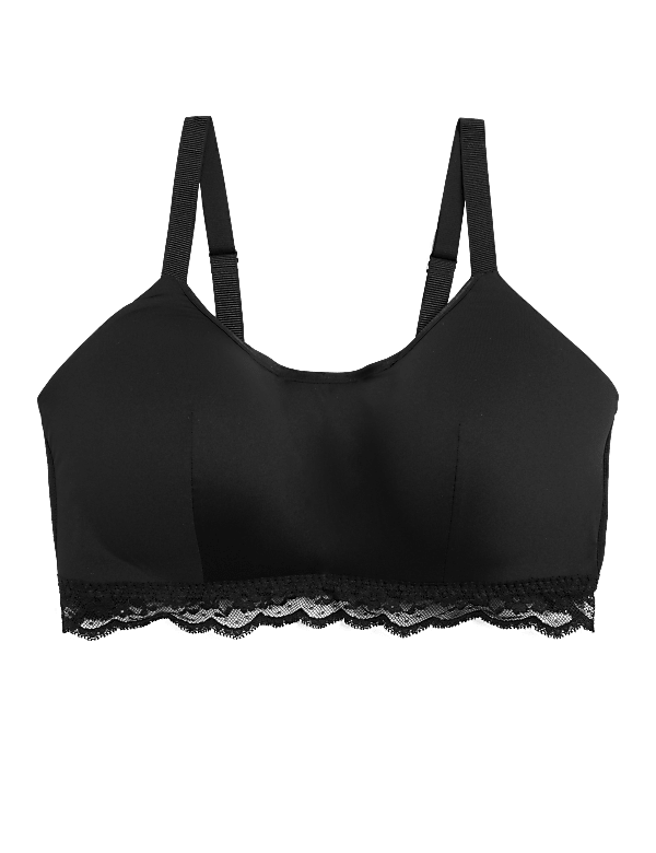 Lace Trim Non Wired Crop Top A-E