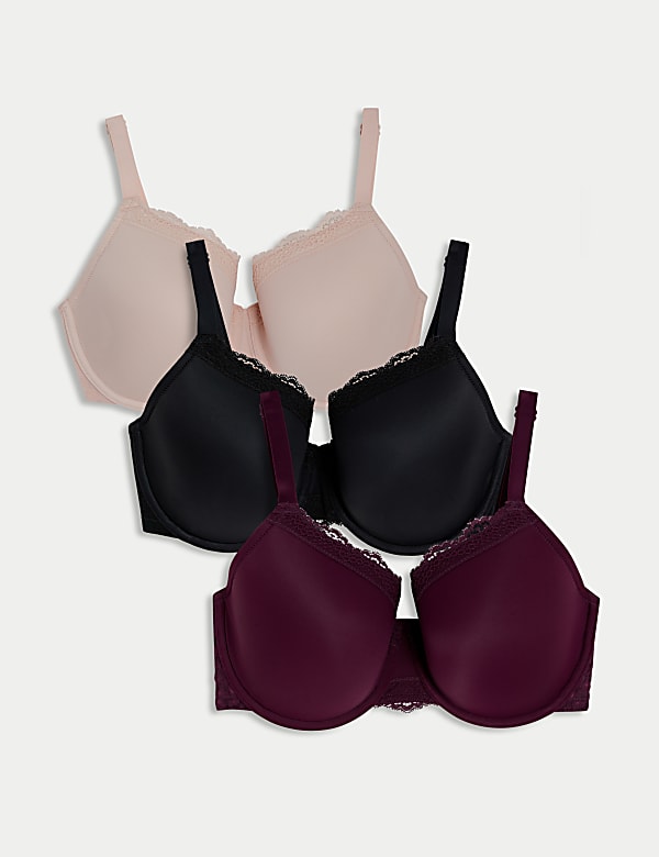 3pk Wired Full Cup Bras F-H - US