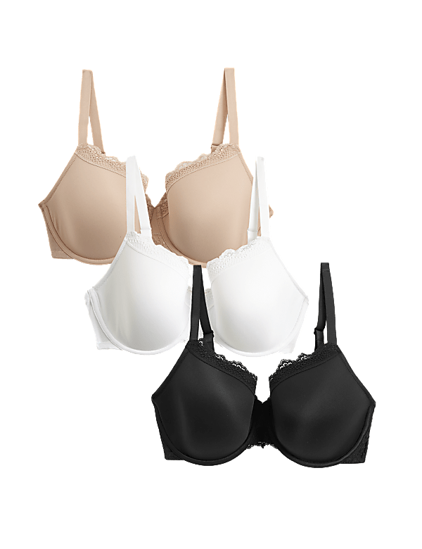 3pk Wired Full Cup Bras F-H