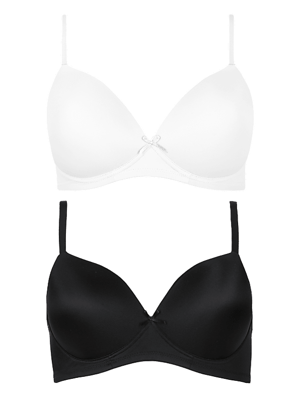 2 Pack Non-Wired Full Cup T-Shirt Bras AA-E