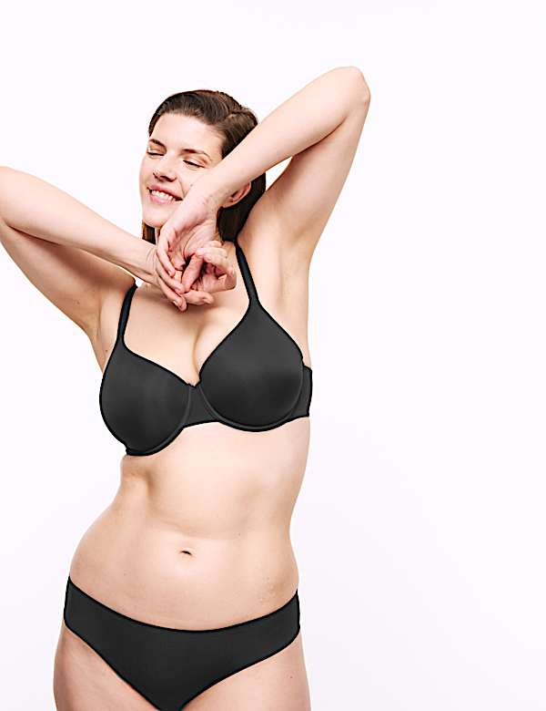 Conjunto de sujetador tipo camiseta de copa completa con aros (copa F-H) - ES