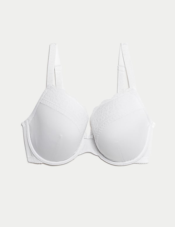 Lace Trim Wired Plunge Bra (F-H) - CH