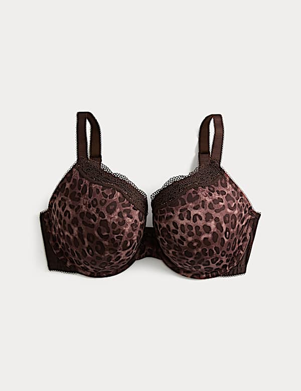 Jasmine Lace Printed Wired Plunge Bra (F+) - KG