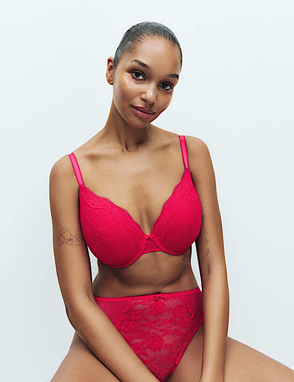 Jasmine Lace Wired Plunge Bra F-H