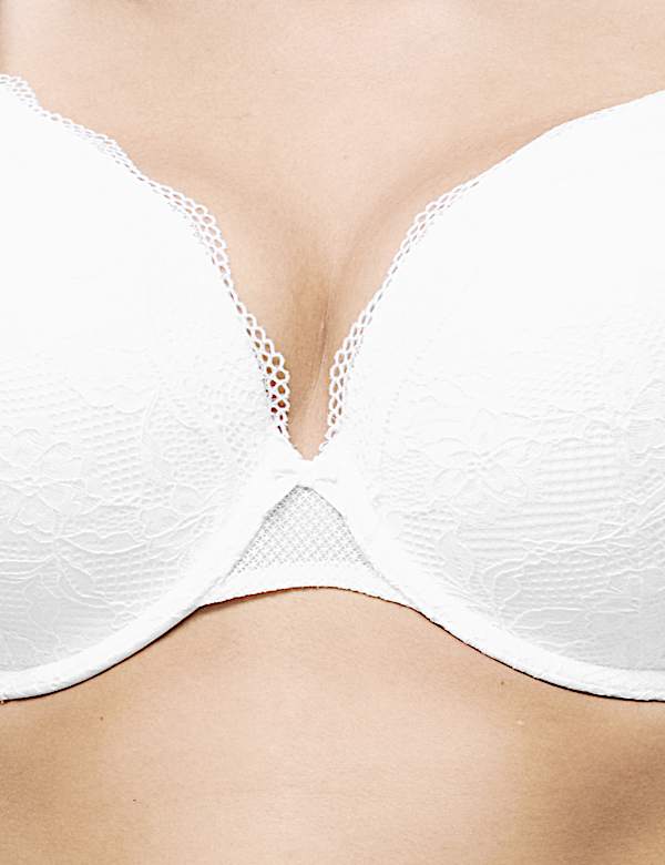 Jasmine Lace Wired Plunge Bra F-H - EE