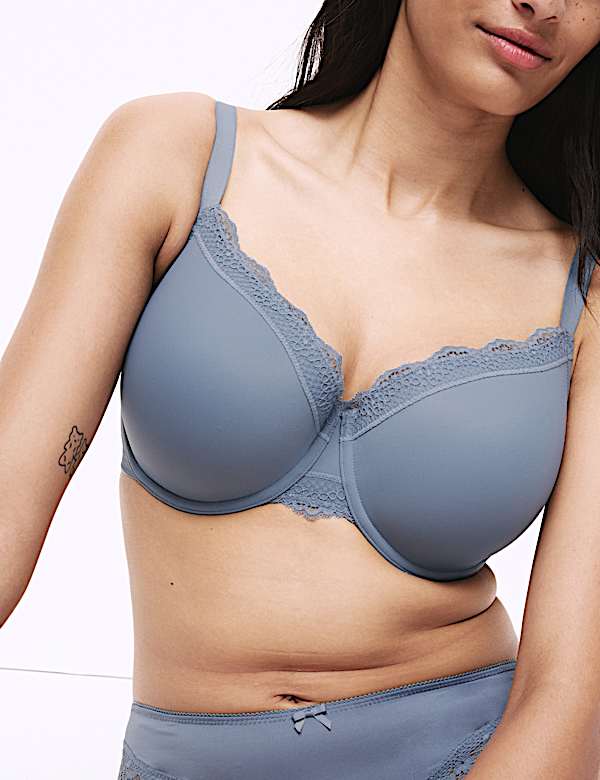 3pk Lace Trim Wired Full Cup Bras F-H - RO