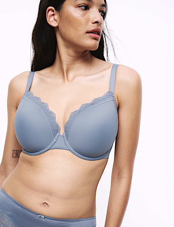 3pk Lace Trim Wired Extra Support Bras F-H - CA