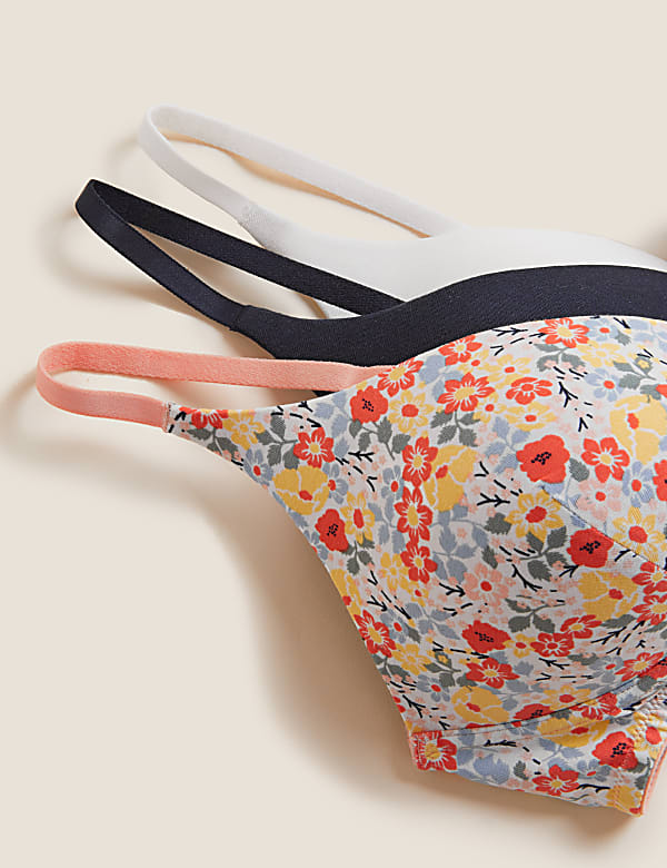 3pk Cotton Rich Non Wired T-Shirt Bras