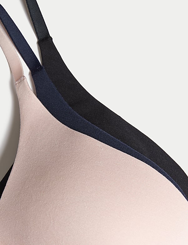 3pk Non Wired Plunge T-Shirt Bras A-E