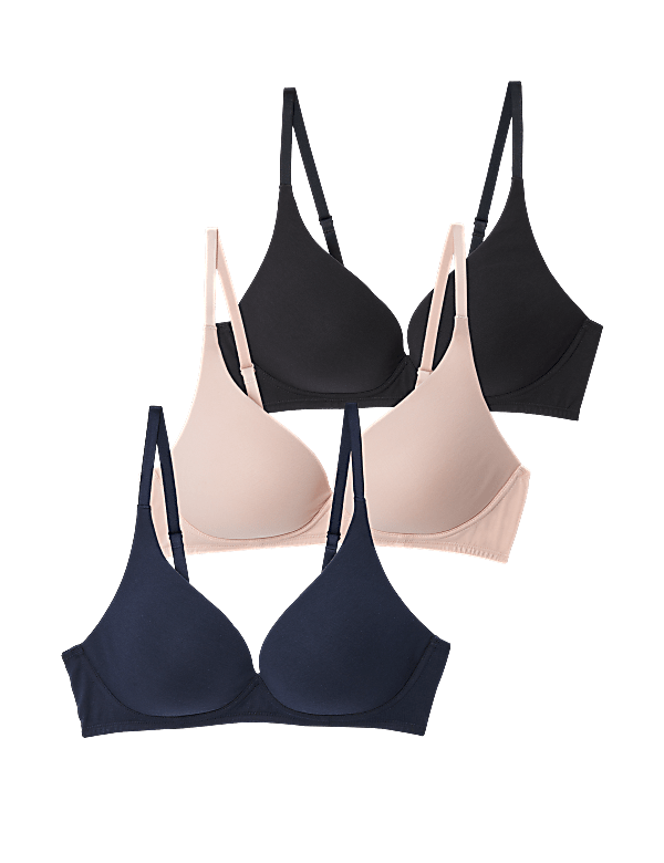 3pk Non Wired Plunge T-Shirt Bras A-E
