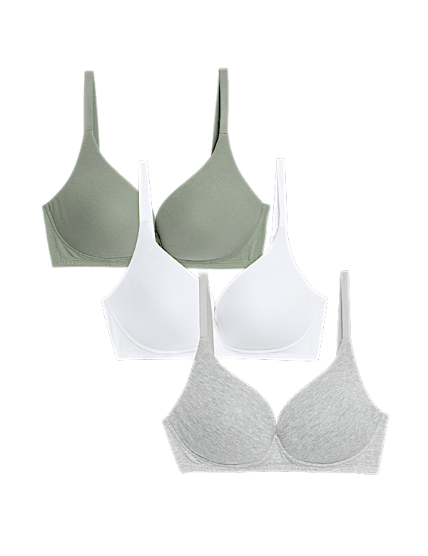 3pk Non Wired Plunge T-Shirt Bras A-E