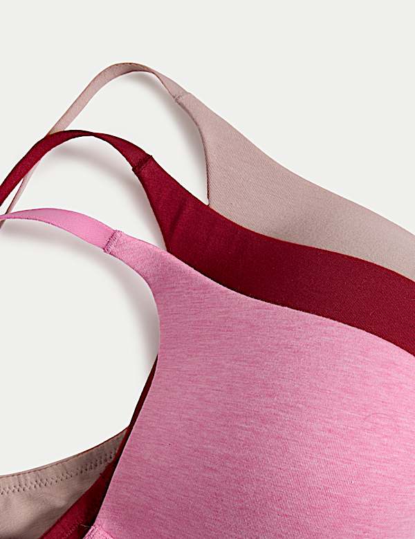 3pk Non Wired Plunge T-Shirt Bras A-E