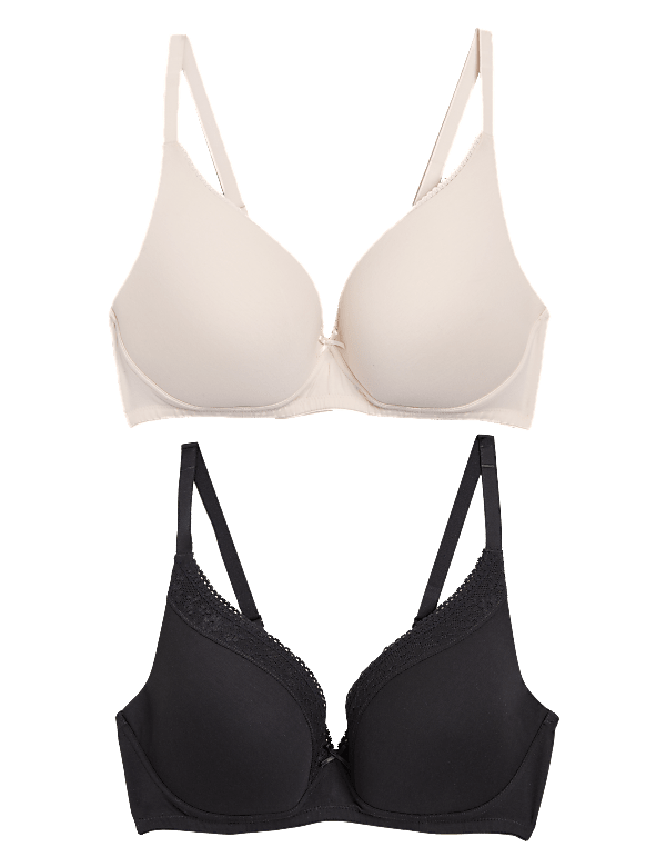 2pk Cotton Lounge T-Shirt Bras A-E