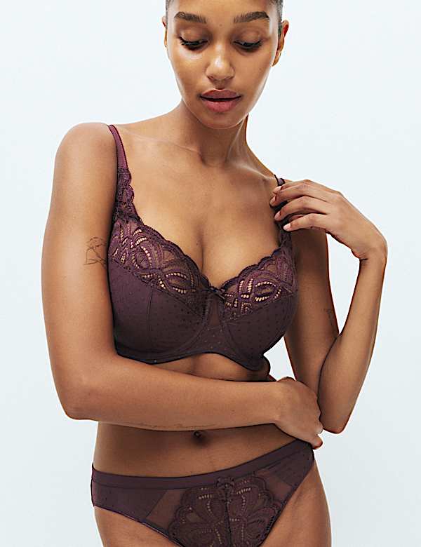 Amelia Lace Wired Full Cup Bra F-J