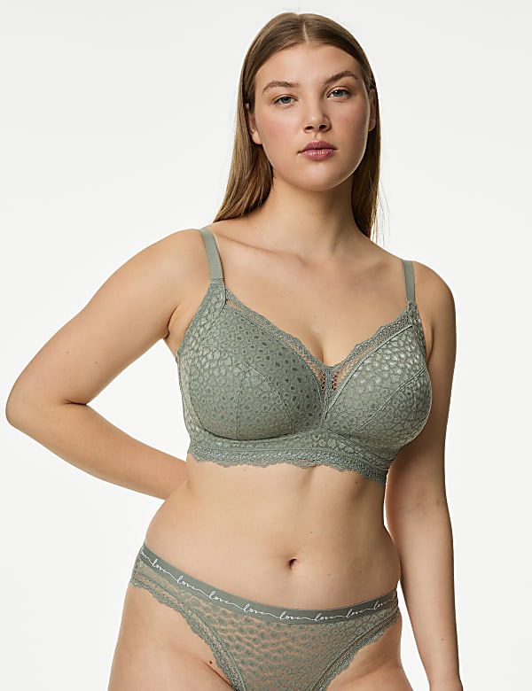 3pk Lace Trim Non Wired Bralettes F-H
