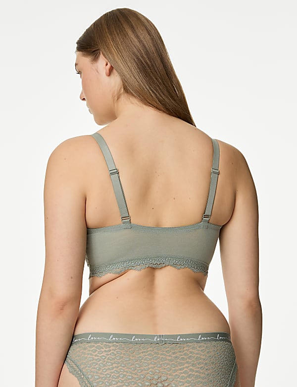3pk Lace Trim Non Wired Bralettes F-H