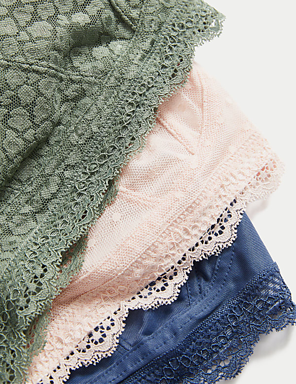 3pk Lace Trim Non Wired Bralettes F-H