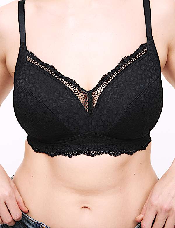 3pk Lace Trim Non Wired Bralettes F-H