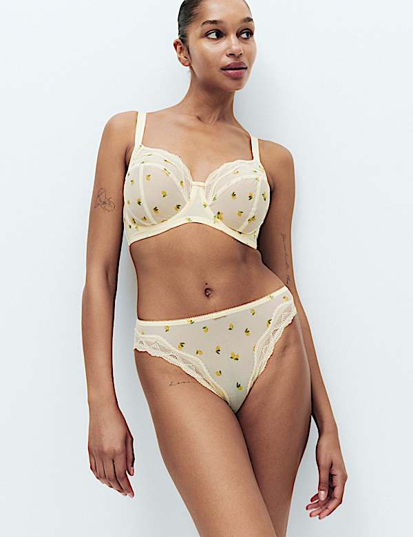 Printed Mesh Wired Extra Support Bra (F+) - MX