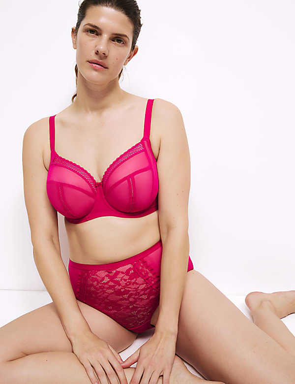 Soutien-gorge en tulle à maintien optimal avec armatures, bonnets F à J - BE