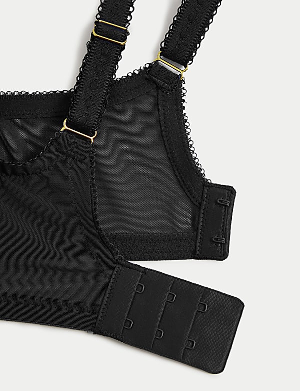 Daisy Embroidery Wired Plunge Bra F-H