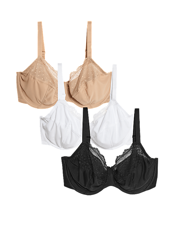 3pk Wired Full Cup Bras F-H