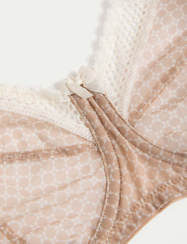 Printed Mesh Wired Extra Support Bra F-J