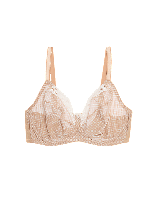 Printed Mesh Wired Extra Support Bra F-J