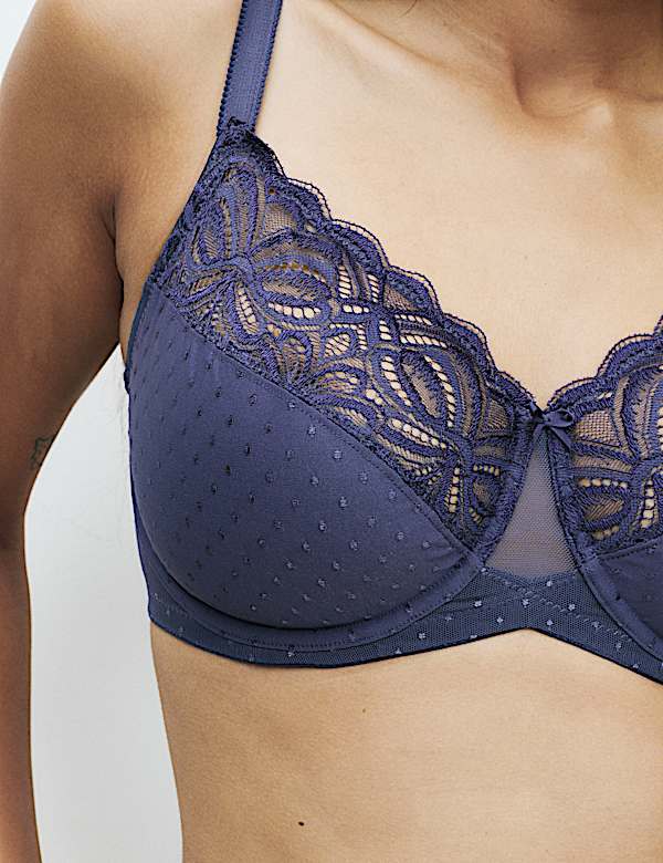 Amelia Lace Wired Minimiser Bra (C-H)