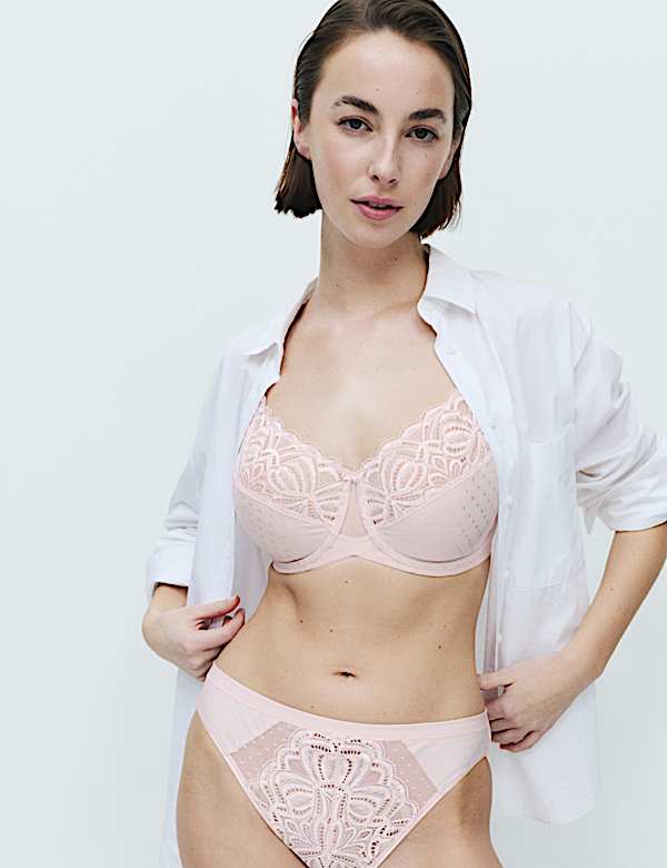 Amelia Lace Wired Minimiser Bra (C-H)