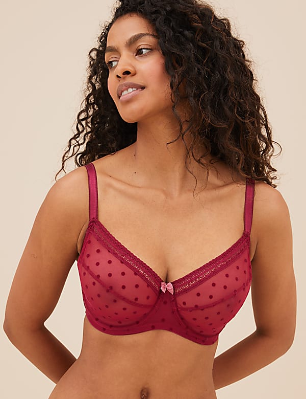 Spot Mesh Wired Minimiser Bra